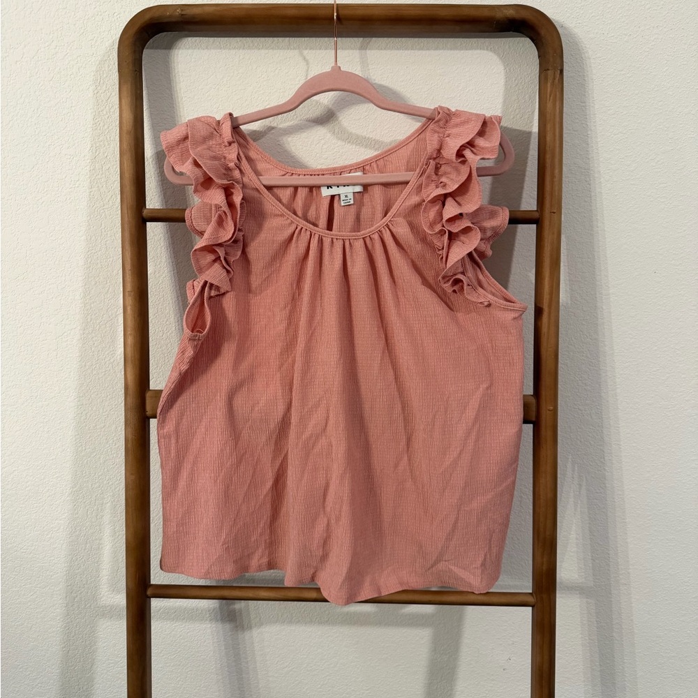 Ruffle Sleeve Blouse in Soft Pink